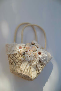 cottagecore bag straw bag vintage hand bag