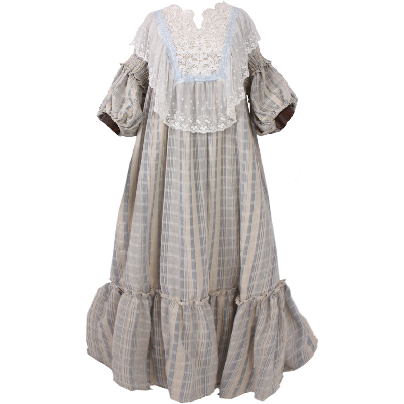 Victorian style Lace Stitching Cotton Night Gown Dress