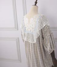 Load image into Gallery viewer, Victorian style Lace Stitching Cotton Night Gown Dress
