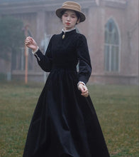 Load image into Gallery viewer, 1900s Style Stand Collar Vintage Dress
