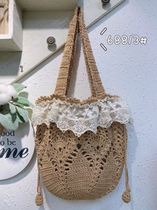 cottagecore bag straw bag vintage hand bag