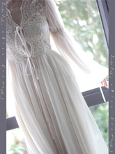 Load image into Gallery viewer, [Preorder] Handmade 30s Lace Princess bridal morning Cardi Gown
