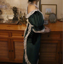 Load image into Gallery viewer, Vintage 30s Velvet Green Dress
