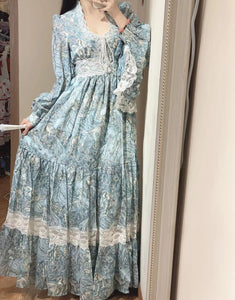 Handmade Gunne Sax Remake 70s Angel Print Dress