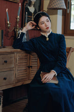 Load image into Gallery viewer, 1900s Style Stand Collar Vintage Dress
