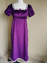 Load image into Gallery viewer, Handmade Custom made Satin Puff Sleeves Regency Dress
