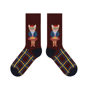 Retro Caricture Short Socks