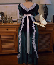 Load image into Gallery viewer, Vintage Gunne Sax Remake Velvet Green Dress
