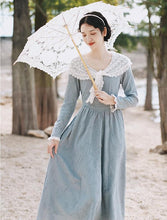 Load image into Gallery viewer, Period Drama Inspired Lace Collar Vintage Dress Final Sale
