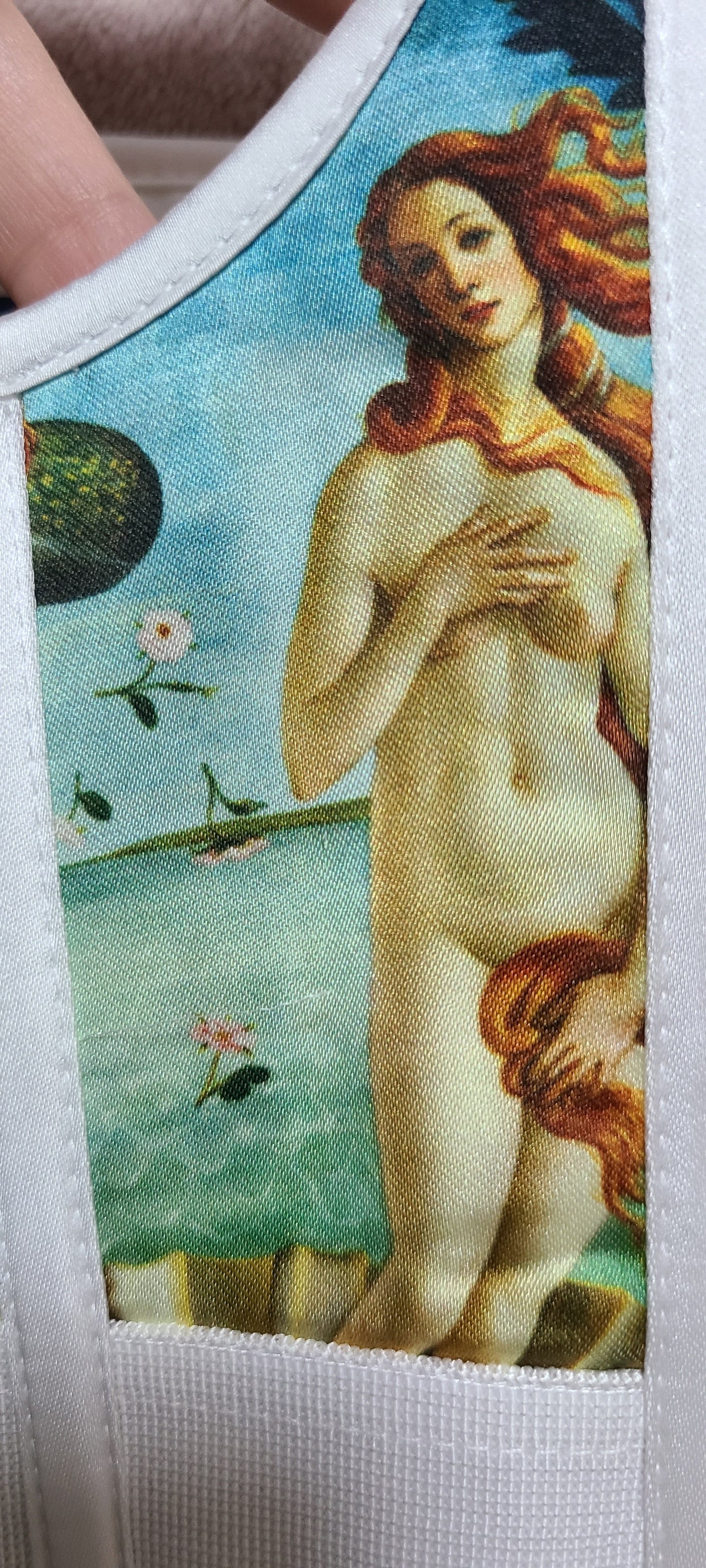 Handmade Vintage Oil Painting Underbust Corset WaistBand
