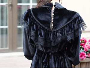 Vintage Dark Academia Gothic Style Dress