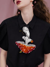 Load image into Gallery viewer, vintage blouse cottagecore blouse shirt cottagecore outfit vintage blouse vintage shirt fairycore outfit mushroom blouse
