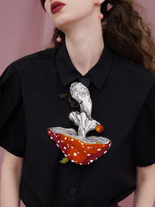 vintage blouse cottagecore blouse shirt cottagecore outfit vintage blouse vintage shirt fairycore outfit mushroom blouse