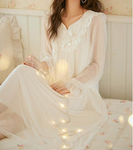 Load image into Gallery viewer, Retro Princess Lace Stitching Night Gowns Night Dress
