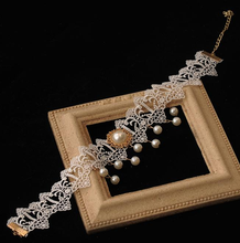 Load image into Gallery viewer, Vintage Style White Lace Choker necklace
