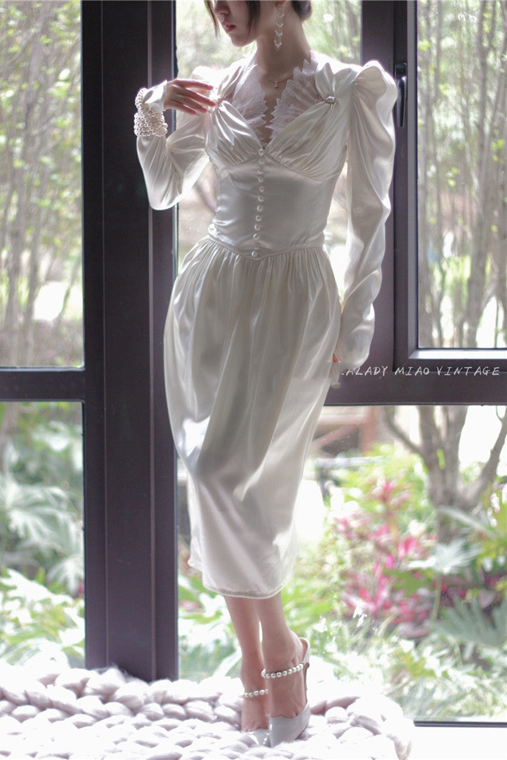 Handmade 1900s Swan Lake Vintage dress