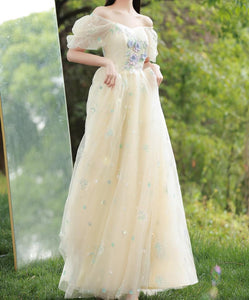 Retro Ethereal Embroidery Prom Evening Dress Bridesmaid dress
