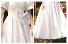 Load image into Gallery viewer, Retro 1950s Puff Sleeves Bridal Dress
