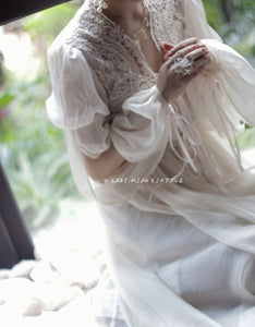 [Preorder] Handmade 30s Lace Princess bridal morning Cardi Gown