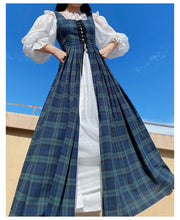 Load image into Gallery viewer, Handmade Cottagecore Hobbitcore Plaid Dress and Chemise Set
