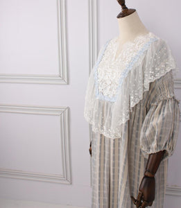 Victorian style Lace Stitching Cotton Night Gown Dress