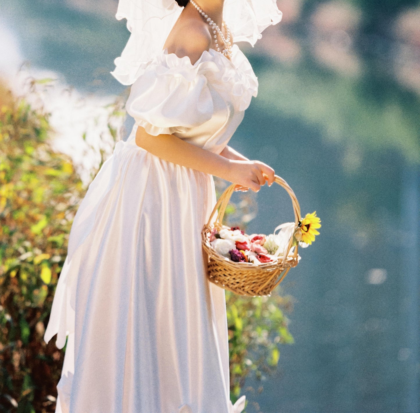 Vintage Victorian Style Puff Sleeves Wedding Gown Dress
