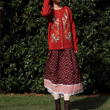 Load image into Gallery viewer, Cottagecore Embroidery Wool Cardigan Vintage Knit Top
