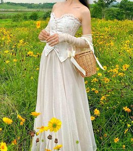 Vintage Reproduction Rose Lace Stitching Jacquard Corset Bustier Top