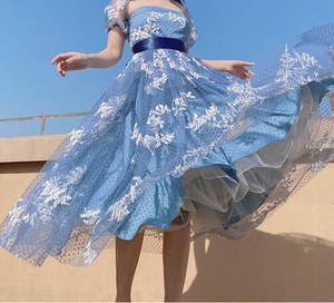 Handmade Fairycore Snow Flakes Prom Dress [Final Sale]