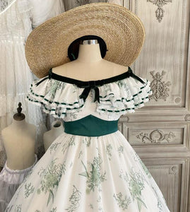[Handmade] Gone with the Wind Vintage Reproduction custom made floral Prom Dress
