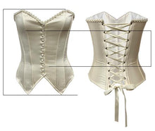 Load image into Gallery viewer, Vintage Reproduction Silk Lace up Corset Bustier Top
