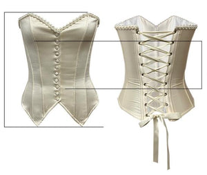 Vintage Reproduction Silk Lace up Corset Bustier Top