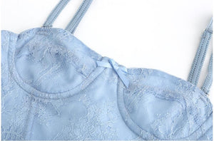 Handmade Blue Fairy Boned Corset Top