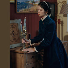 Load image into Gallery viewer, 1900s Style Stand Collar Vintage Dress
