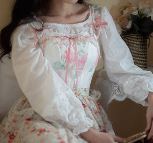 Vintage Handmade Embroidery Cotton Chemise Home wear 2 pieces