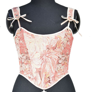 Vintage Remake Jacquard Lace up Corset