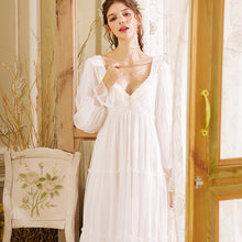 Load image into Gallery viewer, Vintage Princess Lace Night Gown Dress
