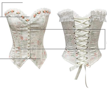 Load image into Gallery viewer, Vintage Reproduction Rose Lace Stitching Jacquard Corset Bustier Top
