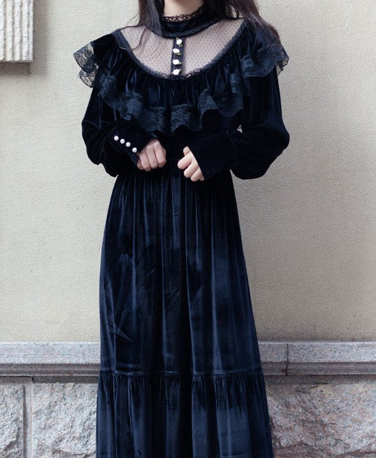 Vintage Victorian Gothic Style Velvet Dress M I Retro Fairy Vintage Victorian Gothic Style Velvet Dress M I Retro Fairy
