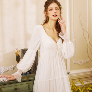 Vintage Princess Lace Night Gown Dress