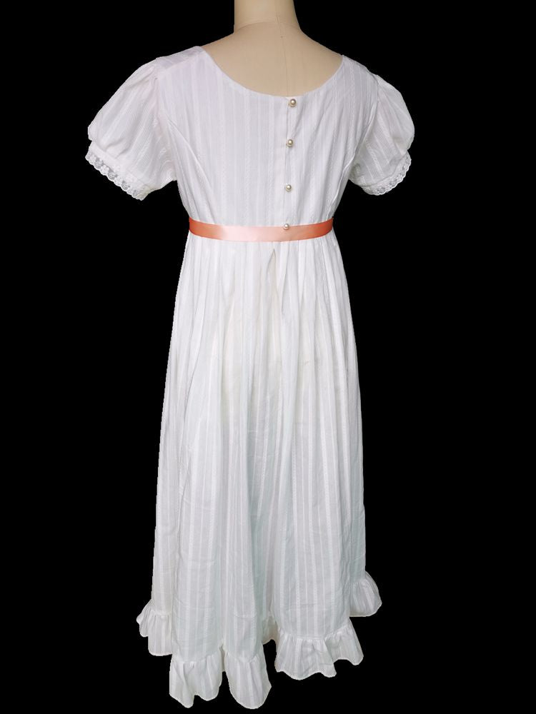 white regency dress Custom Made Regency Dress Period Drama Inspired Dress Customize Size / Pink I Retro Fairy