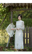 Load image into Gallery viewer, Edwardian Style Stand Collar Lace Dress
