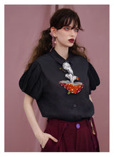 Load image into Gallery viewer, Handmade Cottagecore Mushroom Tie Shirt Accessory

