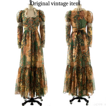 Load image into Gallery viewer, Handmade GunneSax Reproduction 70s Adam Eve Print Dress
