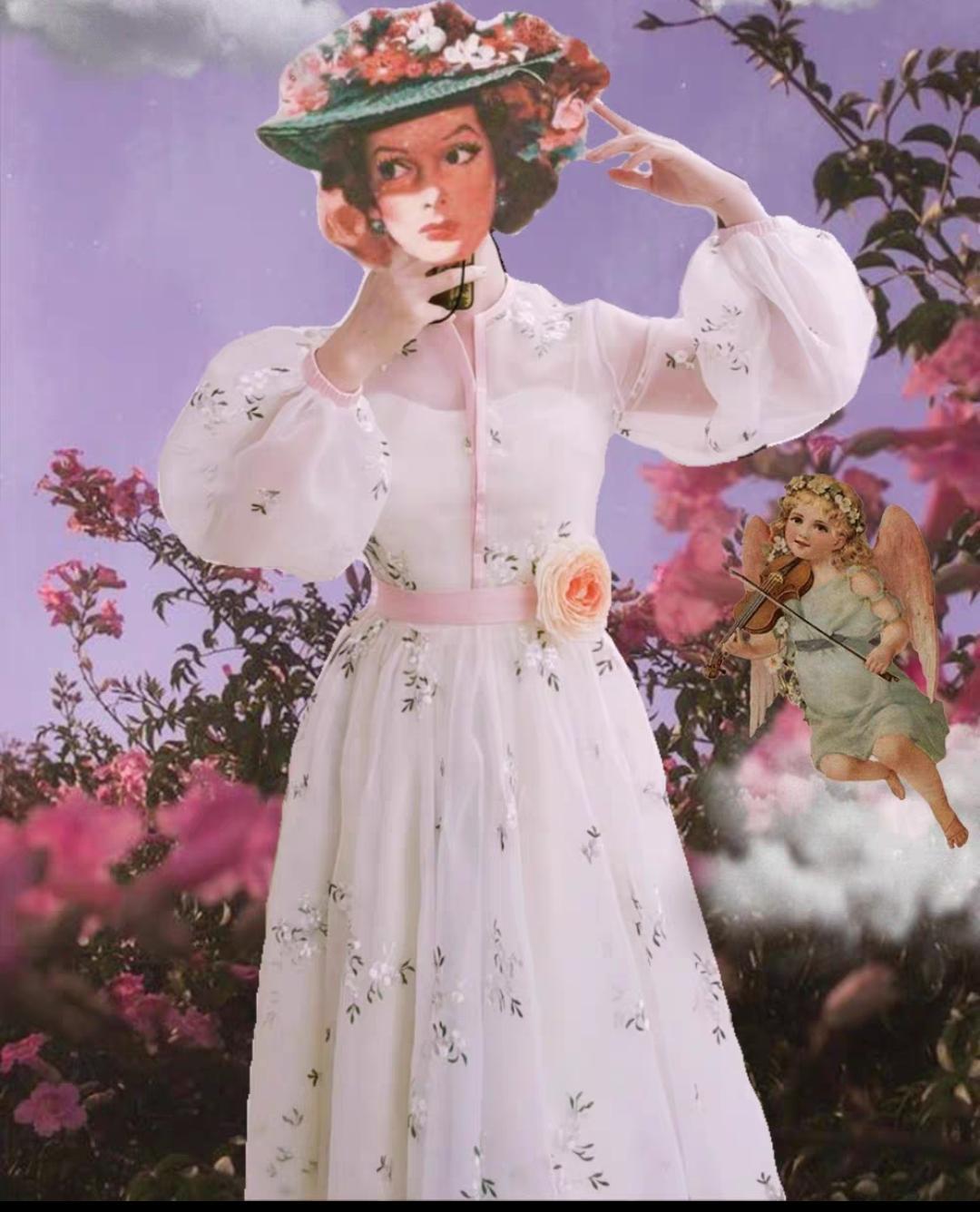 vintage dress cottagecore dress party dress 1930s 1940s dress 1950s dress 1900 dress Edwardian dress Prairie dress Lawn dress Period Drama Style Regency Dress