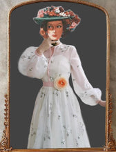 Load image into Gallery viewer, vintage dress cottagecore dress party dress 1930s 1940s dress 1950s dress 1900 dress Edwardian dress Prairie dress Lawn dress Period Drama Style Regency Dress
