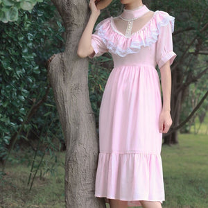 Gunne sax Style 70s Pink Prairie Dress