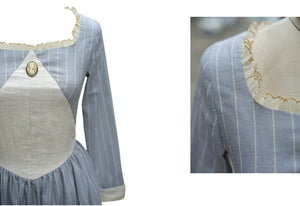 [Last Chance] Handmade Period Drama Inspired square collar Vintage Dress