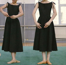 Load image into Gallery viewer, Handmade 50s Hepburn Inspired Classic Black Vintage Dress
