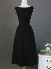 Load image into Gallery viewer, Handmade 50s Hepburn Inspired Classic Black Vintage Dress
